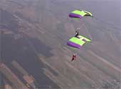 parachutes ouvert en vol
